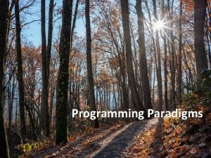 Programming Paradigms How do you characterize languages Imperative