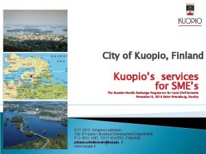 City of Kuopio Finland KUOPIO Kuopios services for