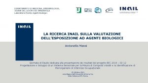 DIPARTIMENTO DI MEDICINA EPIDEMIOLOGIA IGIENE DEL LAVORO ED