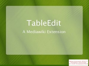 Mediawiki table