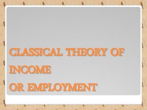 Classical theory of income and employment