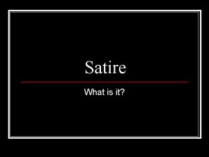 What does satire mean