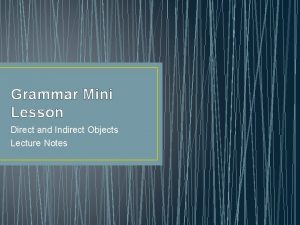 Direct object mini lesson