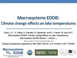 Macrosystems EDDIE Climate change effects on lake temperatures
