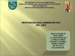 UNIVERSIDAD CATLICA ANDRS BELLO DIRECCIN GENERAL DE LOS