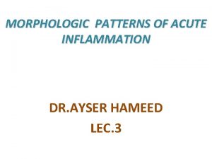 Morphologic patterns of acute inflammation