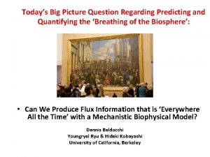 Todays Big Picture Question Regarding Predicting and Quantifying