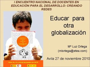 I ENCUENTRO NACIONAL DE DOCENTES EN EDUCACIN PARA