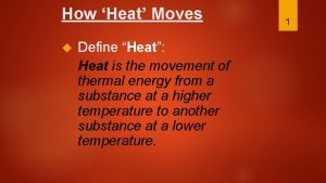 Heat moves from