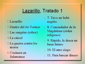 Lazarillo Tratado 1 1 Lazarillo 2 Dentro del