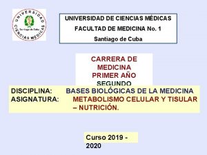 UNIVERSIDAD DE CIENCIAS MDICAS FACULTAD DE MEDICINA No