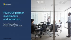 FY 21 OCP partner investments and incentives Partner