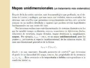 Mapas unidimensionales un tratamiento ms sistemtico Puntos fijos