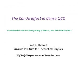 The Kondo effect in dense QCD In collaboration