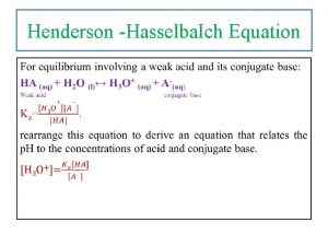 Henderson Hasselba Ich Equation Buffer Solutions A buffer