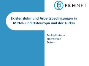 Existenzlohn und Arbeitsbedingungen in Mittel und Osteuropa und