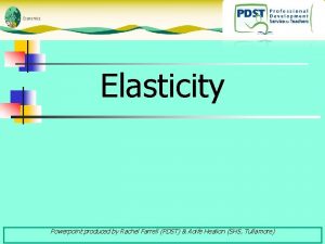 Elasticity Powerpoint produced by Rachel Farrell PDST Aoife