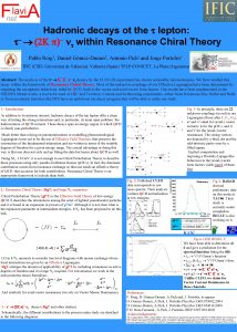 Hadronic decays ot the t lepton t 2