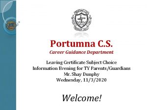 Portumna C S Career Guidance Department Leaving Certificate