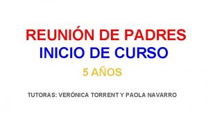 REUNIN DE PADRES INICIO DE CURSO 5 AOS