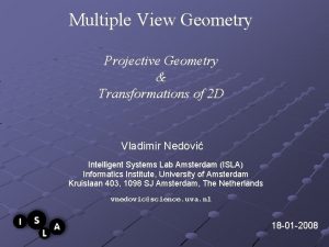 Multiple View Geometry Projective Geometry Transformations of 2
