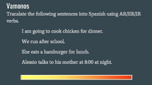 Translate the sentences into spanish