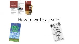 How to write leaflet