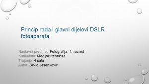 Dijelovi fotoaparata