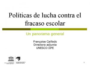 Polticas de lucha contra el fracaso escolar Un