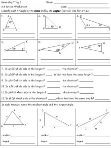Geometry review worksheet