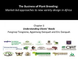 DemandLed Plant Breeding Training Manual The Business of