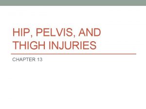 HIP PELVIS AND THIGH INJURIES CHAPTER 13 ANATOMY