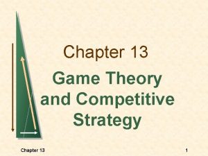 Chapter 13 Game Theory and Competitive Strategy Chapter