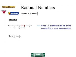 Lesson 3-3 comparing and ordering rational numbers