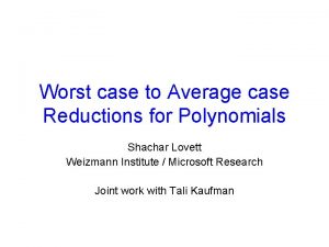 Worst case to Average case Reductions for Polynomials