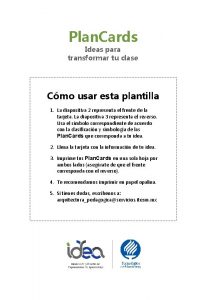 Plan Cards Ideas para transformar tu clase Cmo