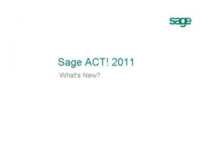 Sage act 2011