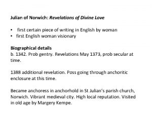 Julian of norwich revelations of divine love summary