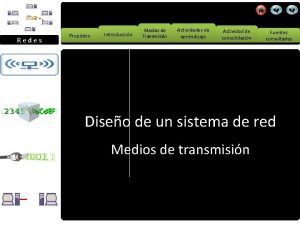 Redes Propsito Introduccin Medios de Transmisin Actividades de