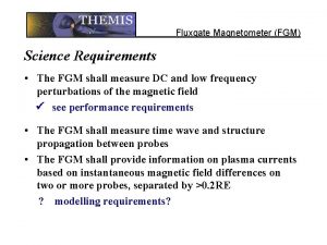 Fluxgate Magnetometer FGM Science Requirements The FGM shall