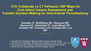 1 CTA Collaterals vs CT Perfusion CBF Maps