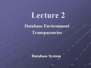 Database system environment