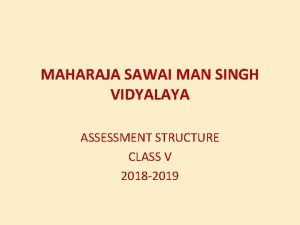 MAHARAJA SAWAI MAN SINGH VIDYALAYA ASSESSMENT STRUCTURE CLASS