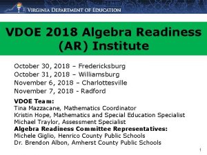 Vdoe algebra readiness formative assessments