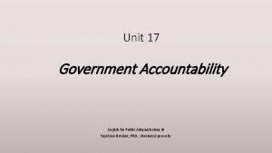 Unit 17 Government Accountability English for Public Administration