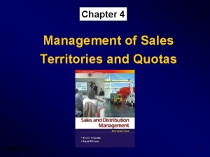 Management of sales territories and quotas