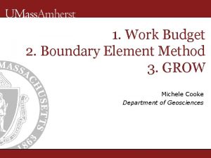 1 Work Budget 2 Boundary Element Method 3