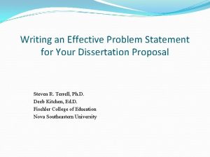 Dissertation problem statement examples