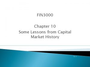 FIN 3000 Chapter 10 Some Lessons from Capital