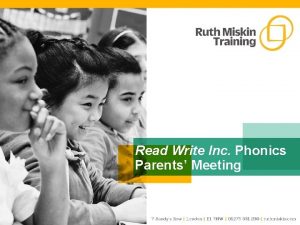 Read Write Inc Phonics Parents Meeting Teach a